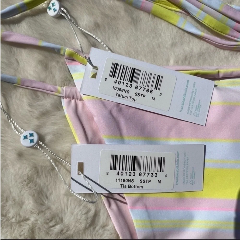 Frankie's Bikini Tatum Top and Tia Bottom Summer Stripe Bikini Set